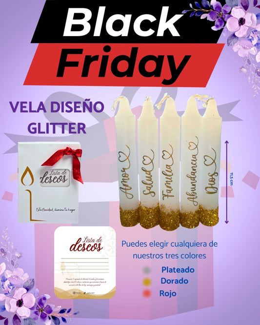 Velas con glitter