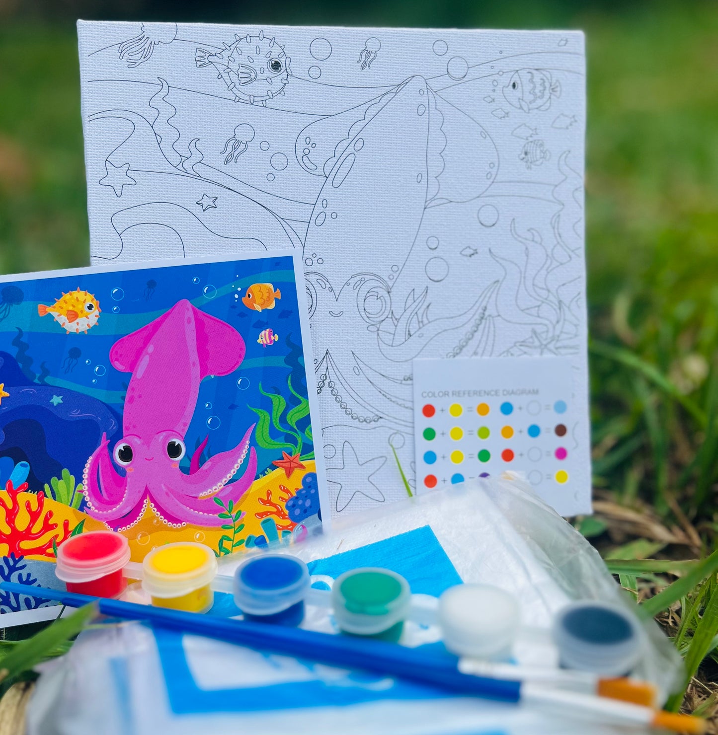 Lienzo de calamar para niños