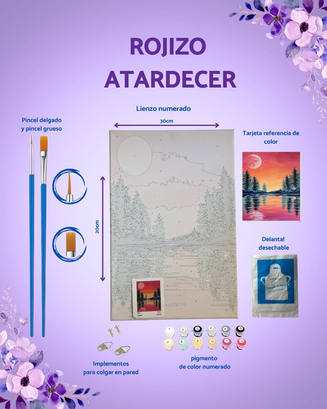 Lienzo rojizo atardecer