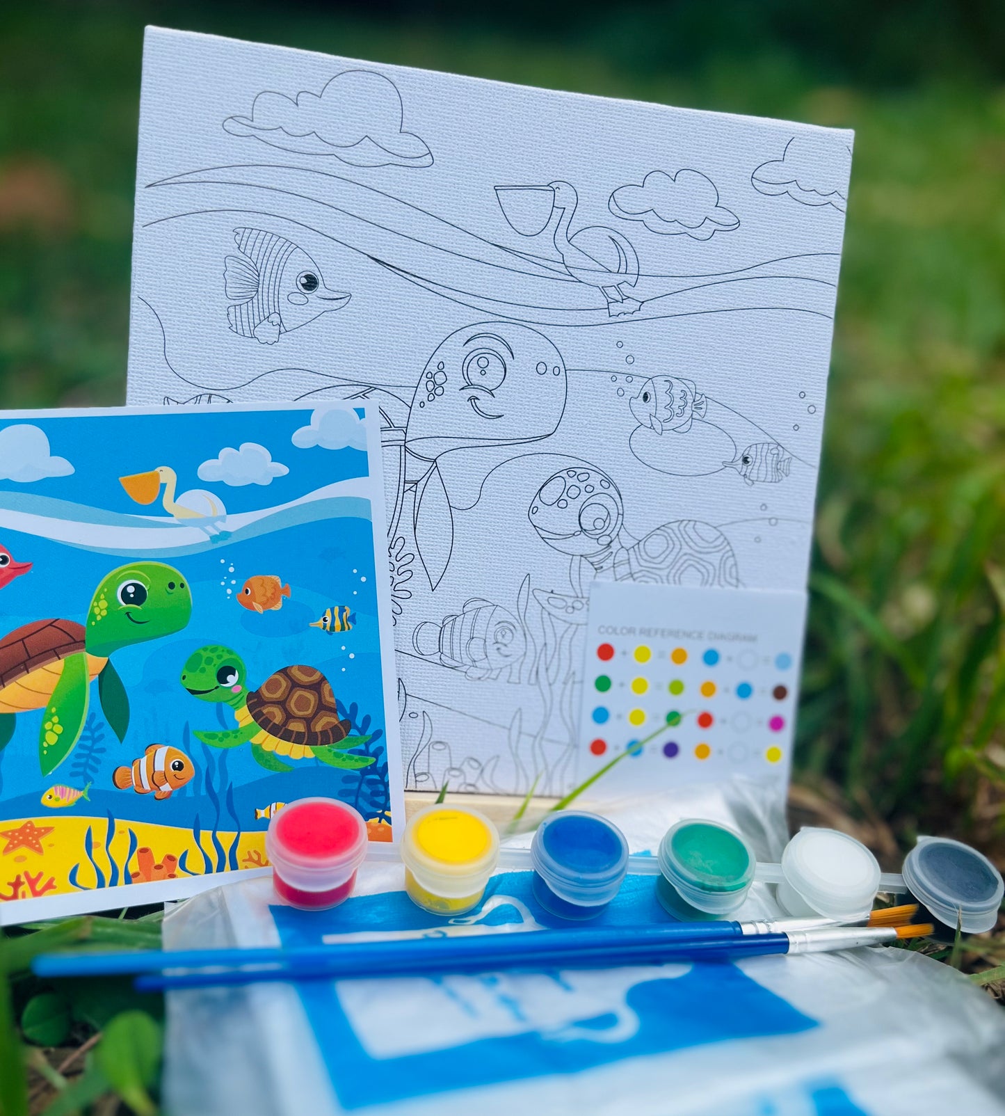 Lienzo de tortugas para niños