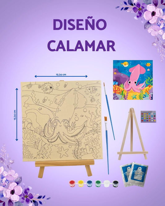 Lienzo de calamar para niños
