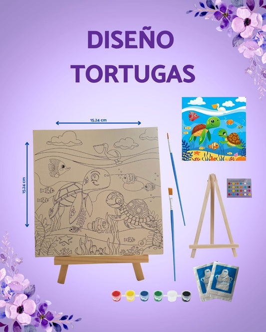 Lienzo de tortugas para niños